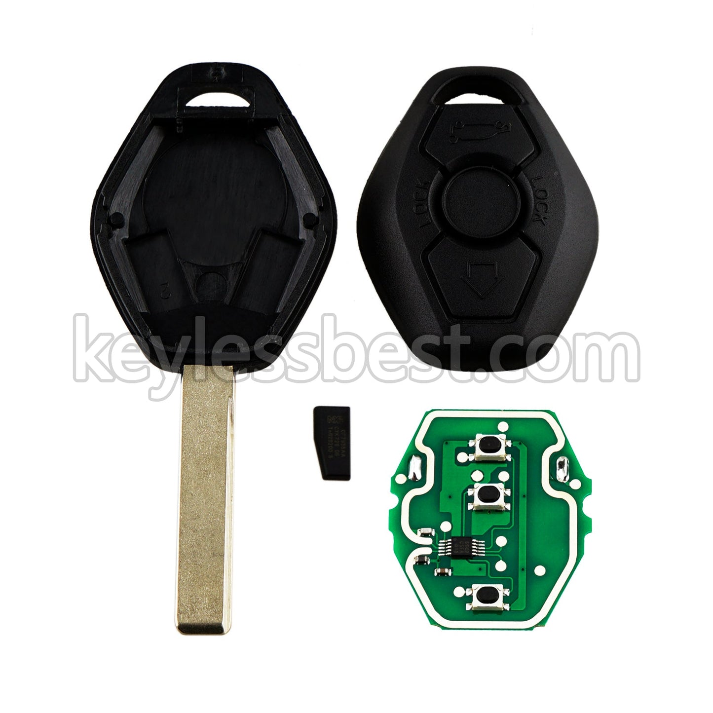 1999 - 2009 BMW 3 5 6 7 Series M3 Z8 Z3 X5 M5 X3 Z4 / 3 Buttons Remote Key / LX8FZV / 434MHz