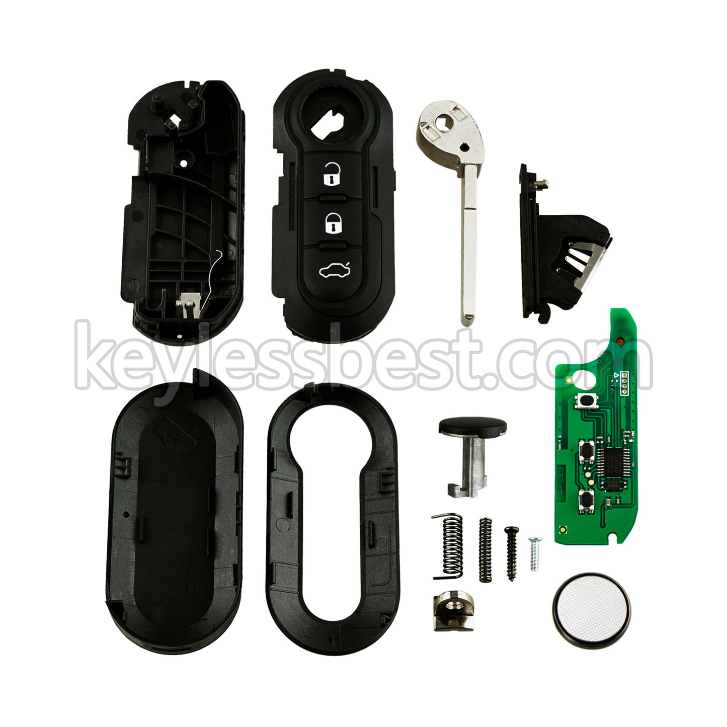 2012 - 2017 Fiat 500 Ram Promaster City (Delphi BCM) / 3 Buttons Remote Key / LTQF12AM433TX / 433MHz