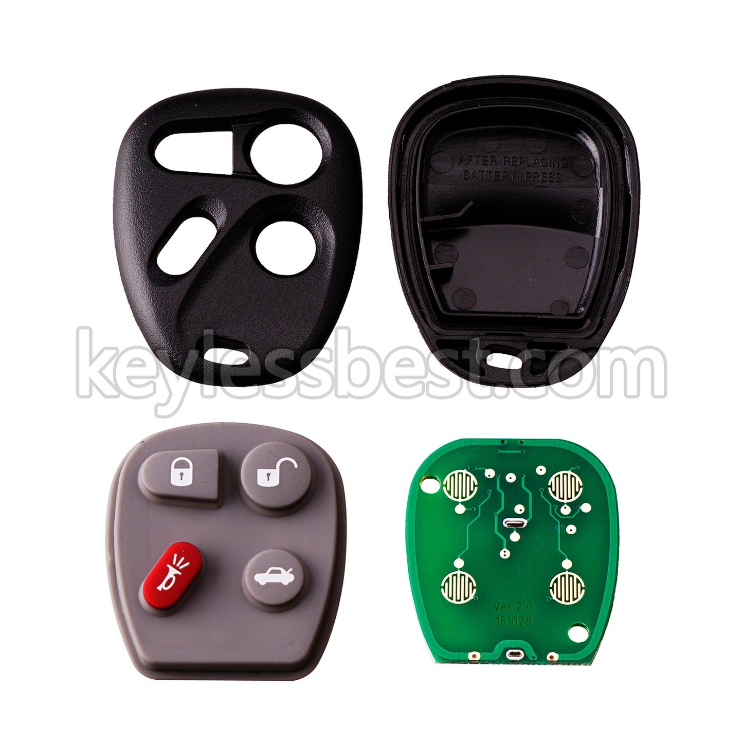 1996-2005 Buick Cadillac Chevrolet GMC Oldsmobile Pontiac / 4 Buttons Remote Key / KOBUT1BT / 315MHz