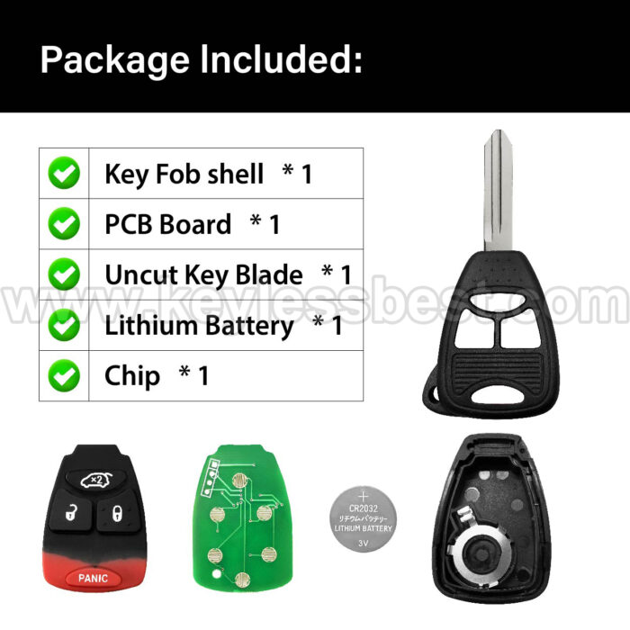 2004-2016 Chrysler Dodge Jeep / 4 Buttons Keyless Entry Remote /  OHT692427AA, OHT692713AA, KOBDT04A / PN: 56040649ac, 56040649, 05175789AA, 05175786AA, 05175817AA & more / 46 - Image 6