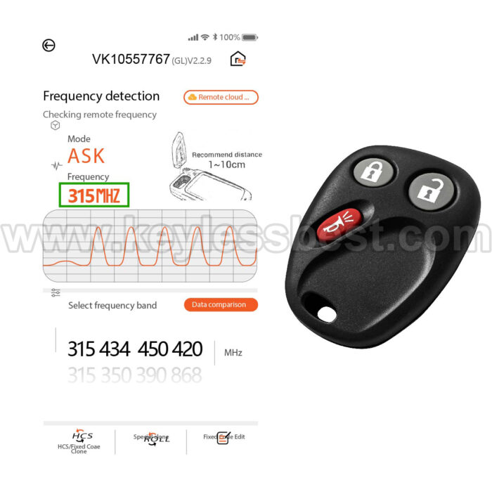 2003-2007 Cadillac Chevrolet GMC Hummer Pontiac Saturn Escalade / 3 Buttons Keyless Entry Remote / LHJ011 / PN:21997127 10377295 M1 15132197 15186200 M2 15132198 15186201 - Image 5