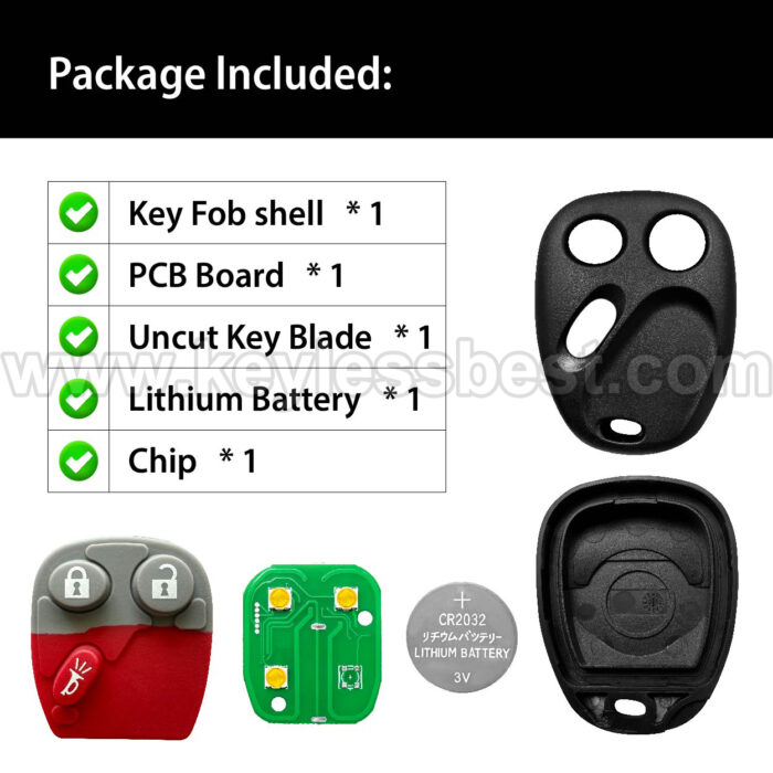 2003-2007 Cadillac Chevrolet GMC Hummer Pontiac Saturn Escalade / 3 Buttons Keyless Entry Remote / LHJ011 / PN:21997127 10377295 M1 15132197 15186200 M2 15132198 15186201 - Image 6