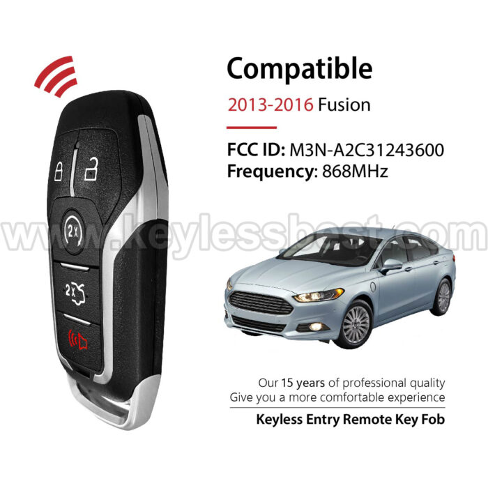 2013-2016 Fusion / 5 Buttons Keyless Entry Remote / M3N-A2C31243600 / 49 - Image 2