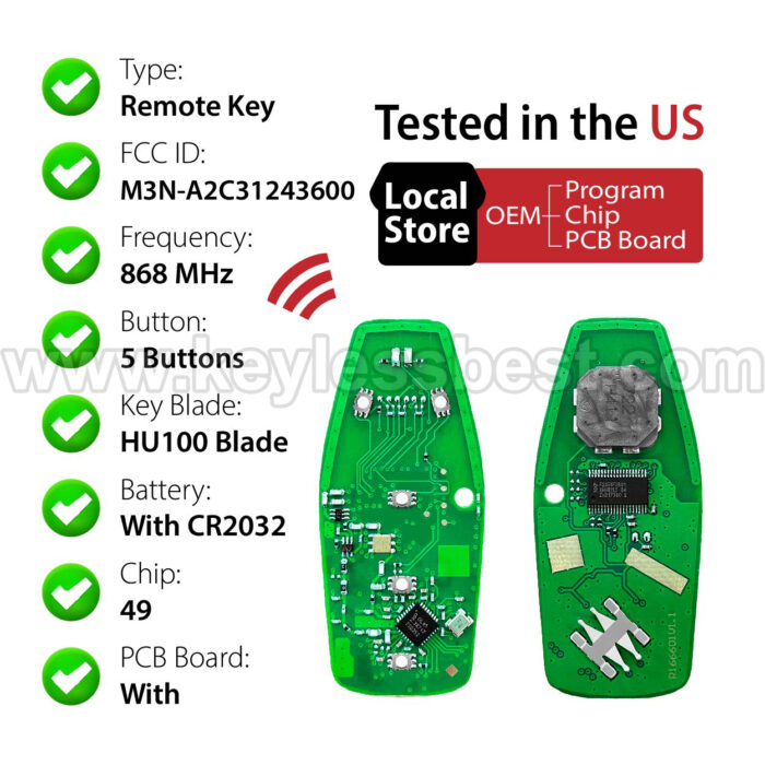 2013-2016 Fusion / 5 Buttons Keyless Entry Remote / M3N-A2C31243600 / 49 - Image 4
