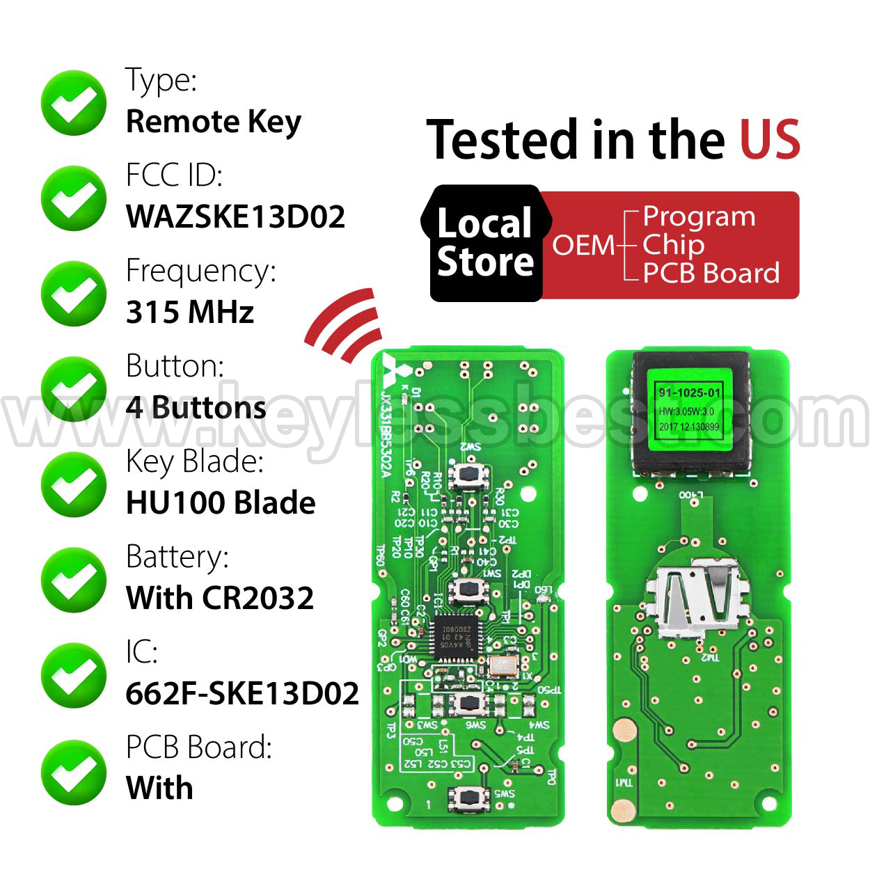 2014-2019 Mazda 6 3 Miata MX-5 / 4 Buttons Keyless Entry Remote / WAZSKE13D02 / PN: GJR9-67-5DY, GJR9-67-5RY, GJY9-67-5DY - Image 4