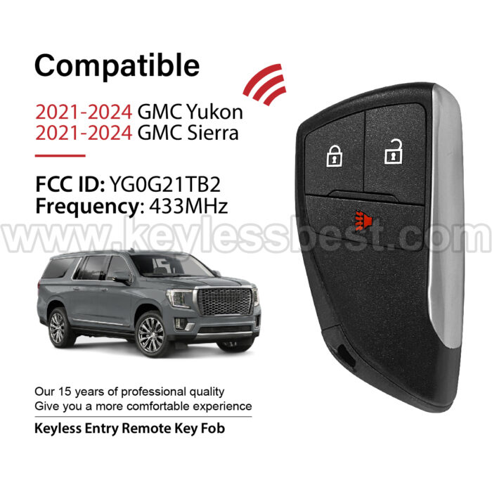 2021-2024 GMC Yukon Sierra / 3 Buttons Keyless Entry Remote / YG0G21TB2 / PN: 13548436, 13514330 / 49 - Image 2