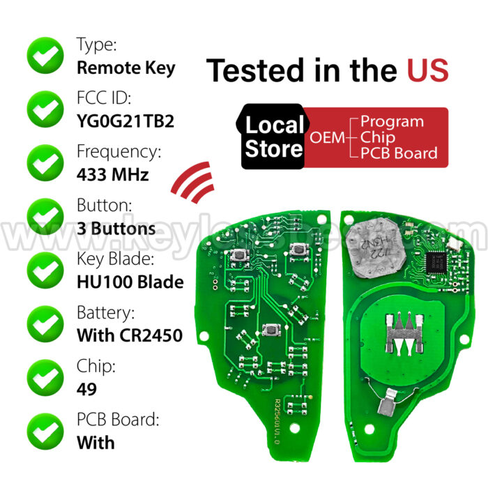 2021-2024 GMC Yukon Sierra / 3 Buttons Keyless Entry Remote / YG0G21TB2 / PN: 13548436, 13514330 / 49 - Image 4