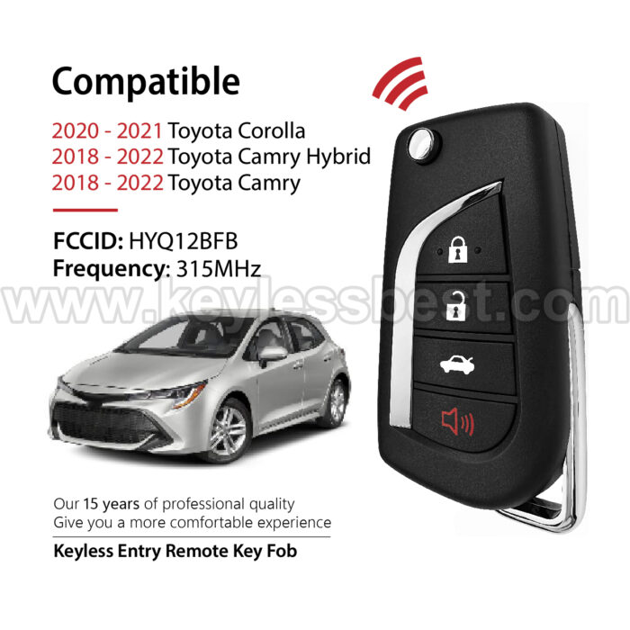 2018-2022 Toyota Camry Hybrid Corolla / 4 Buttons Keyless Entry Remote / HYQ12BFB / PN:89070-06790,89070-06791 / H - Image 2