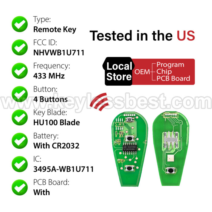 1999-2011 Subaru Impreza Legacy Outback Tribeca WRX Forester / 4 Buttons Keyless Entry Remote / NHVWB1U711 - Image 4