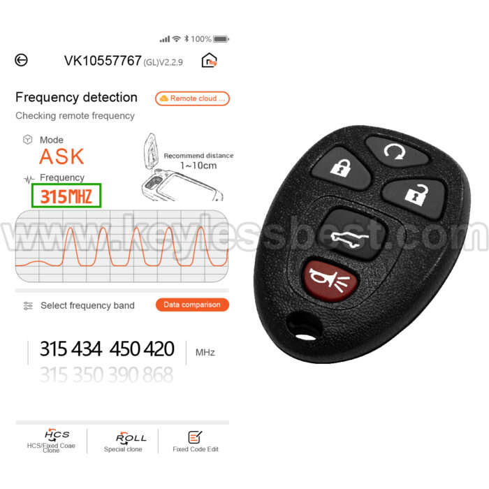 2005-2017 Cadillac GMC Chevrolet Buick Saturn Pontiac Suzuki / 5 Buttons Keyless Entry Remote / OUC60270 & OUC60221 / PN:10337867 1591286 - Image 5