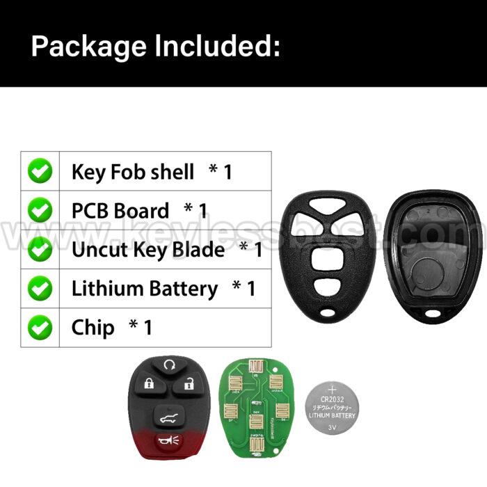 2005-2017 Cadillac GMC Chevrolet Buick Saturn Pontiac Suzuki / 5 Buttons Keyless Entry Remote / OUC60270 & OUC60221 / PN:10337867 1591286 - Image 6