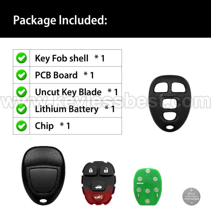 2006-2016 Cadillac Chevrolet Buick Monte Carlo Suburban Tahoe Yukon SilveradoEscalade Sierra Avalanche S10 Pickup / 4 Buttons Keyless Entry Remote / OUC60270 / PN:OUC60221, 850K60270, 850K60221, 15912859, 10337866, 15859329, 20935330 - Image 6