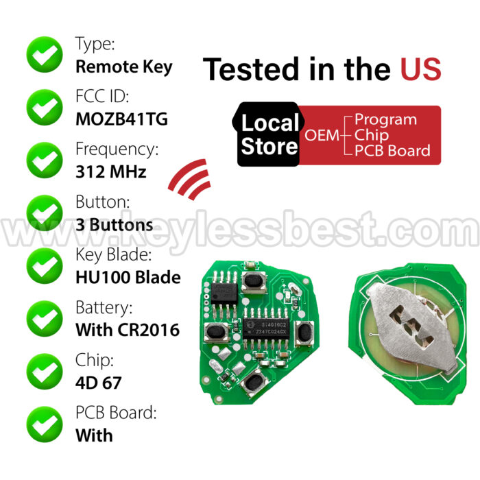 2005 - 2014 Scion Toyota tC iQ xD Yaris / 3 Buttons Keyless Entry Remote / MOZB41TG / PN: 89070-06231 89070-52850 / 4D 67 - Image 5