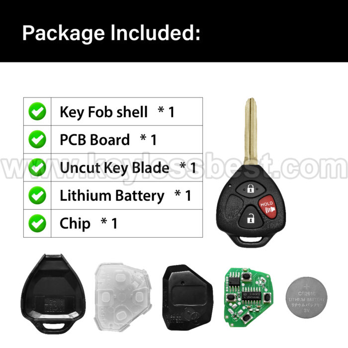 2005 - 2014 Scion Toyota tC iQ xD Yaris / 3 Buttons Keyless Entry Remote / MOZB41TG / PN: 89070-06231 89070-52850 / 4D 67 - Image 3