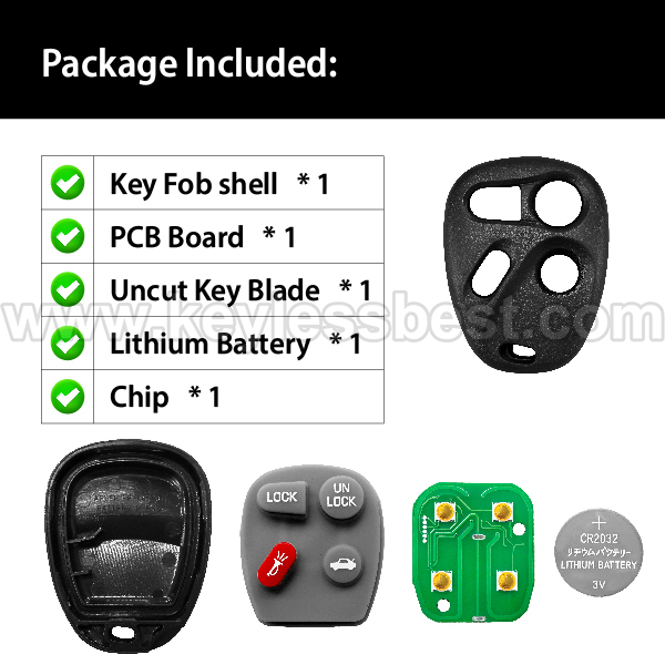 1996-2002 Chevrolet Key Fob AB01502T for Keylessbest - Изображение 6