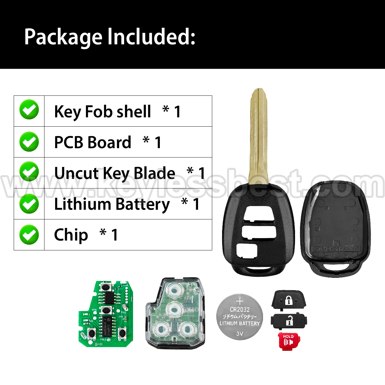 2013-2021 Toyota RAV4 (US built vehicles only) Highlander Tacoma Tundra Sequoia / 3 Buttons Keyless Entry Remote / GQ4-52T , GQ452T / PN: 89071-0R040, 89070-0R120, 89070-0R130, 89070-0C050 / H - Image 6