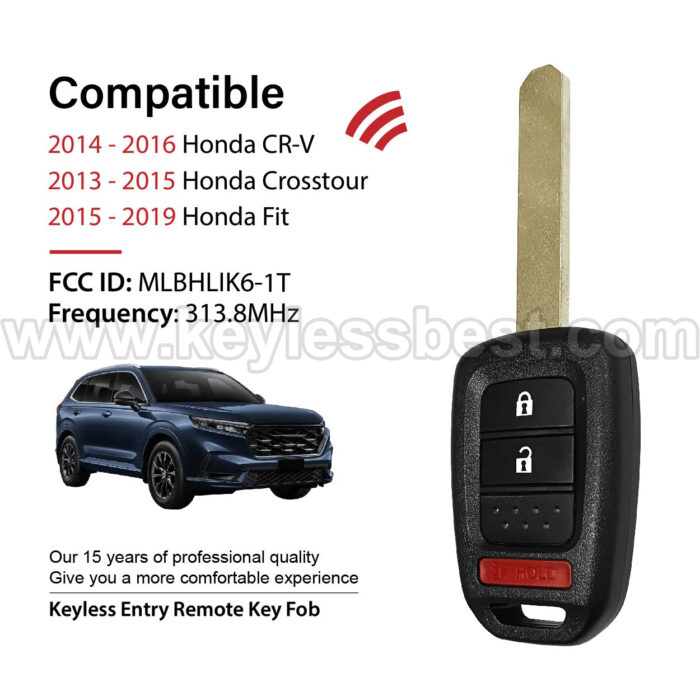 2013-2019 Honda CR-V Crosstour Fit / 3 Buttons Keyless Entry Remote / MLBHLIK6-1T / PN: 35118-TY4-A00 / 47 - Image 2