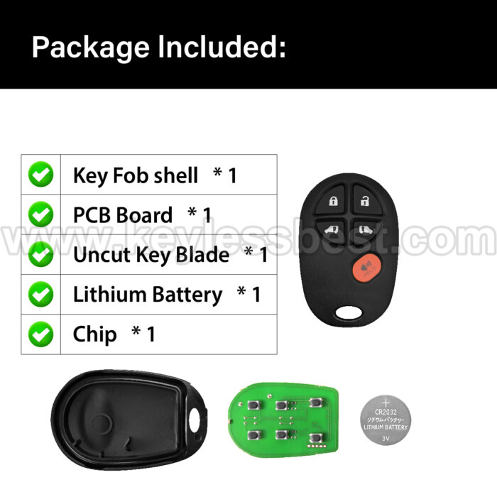 2004 - 2020 Toyota Sienna / 5 Buttons Keyless Entry Remote / GQ43VT20T / PN: 89742-AE031 89742-AE030 - Image 6
