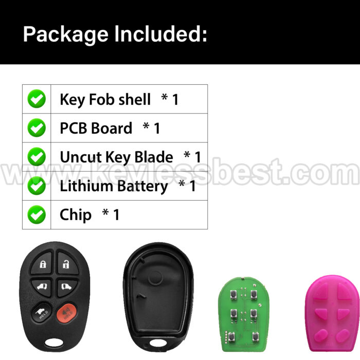 2004 - 2020 Toyota Sienna / 6 Buttons Keyless Entry Remote / GQ43VT20T / PN: 89742-AE051 - Image 6