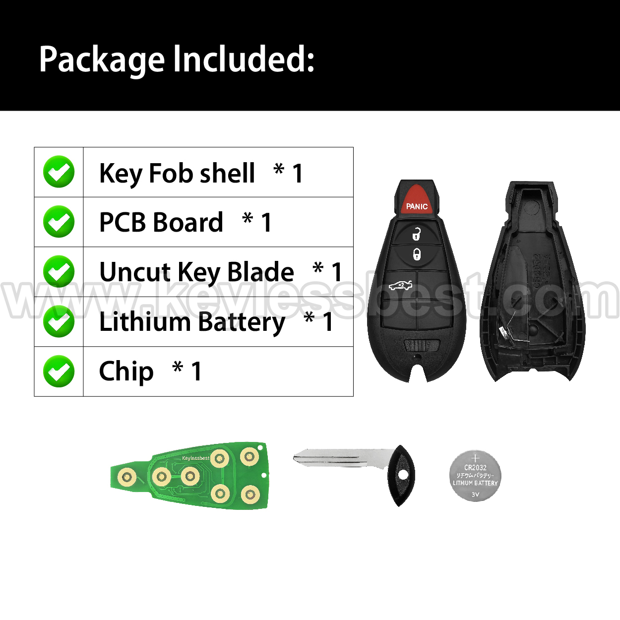 2008-2014 Dodge Charge Key Fob M3N5WY783X, IYZ-C01C for Keylessbest - Изображение 6