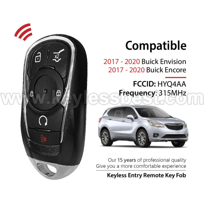 2017 - 2020 Buick Envision Encore / 5 Buttons Keyless Entry Remote / HYQ4AA / PN: 13584500, 13532385 - Image 2
