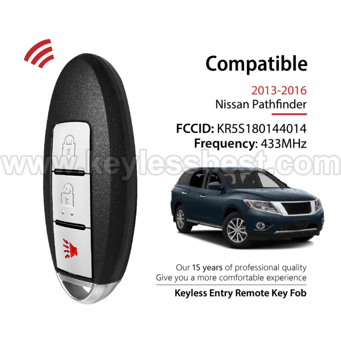 2013-2016 Nissan Pathfinder / 3 Buttons Keyless Entry Remote / KR5S180144014 / PN: 285E3-3KL4A, 285E3-9PB3A / 47 - Image 2