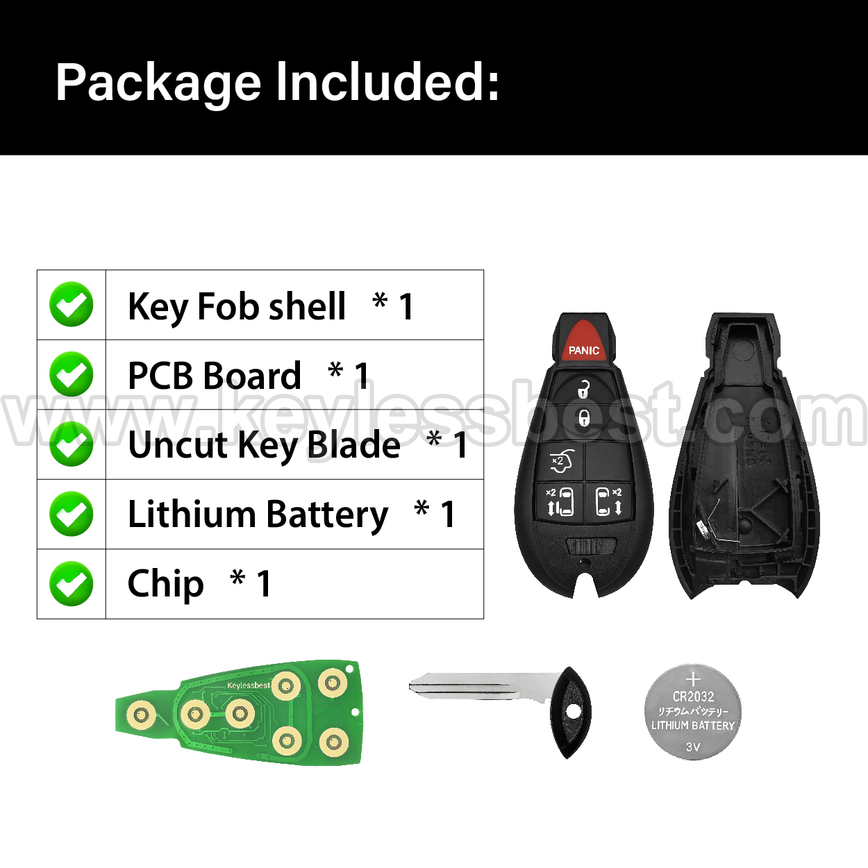 2007-2018 Dodge Chrysler Key Fob M3N5WY783X, IYZ-C01C for Keylessbest - Bild 6