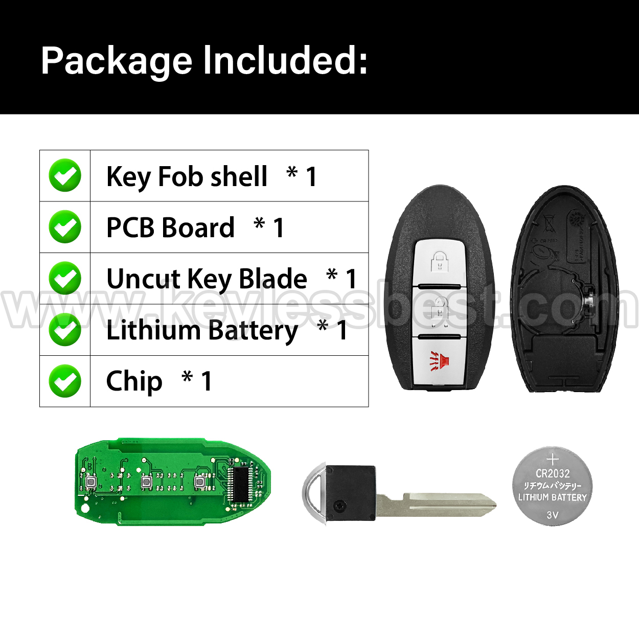 2015 - 2018 Nissan Murano S Pathfinder Titan / 3 Buttons Keyless Entry Remote / KR5S180144014 / PN: 285E3-5AA1A / 4A - Image 6