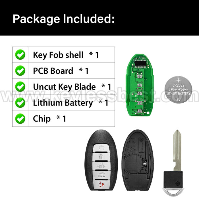 2016-2018 Nissan Infiniti QX60 Q50 Q60 Maxima Altima / 5 Buttons Keyless Entry Remote / KR5S180144014 / PN:285E3-4RA0B,285E3-9NF5A / 4A - Image 6