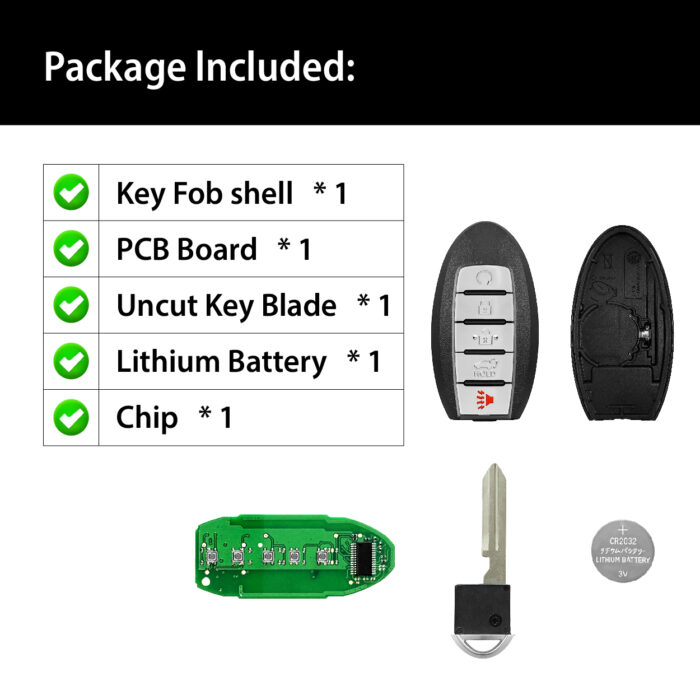 2015-2018 Nissan Murano (Platinum Edition) Murano SL Pathfinder (2016 year must match PN, IC & FCC number, split year) / 5 Buttons Keyless Entry Remote / KR5S180144014 / PN:285E3-5AA5A 285E3-5AA5C 285E35AA5A 285E35AA5C / 4A - Image 6