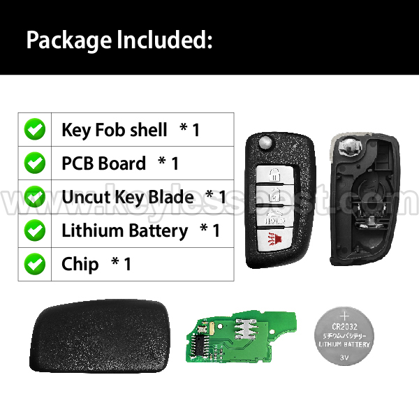 2014-2019 Nissan Rogue / 4 Buttons Keyless Entry Remote / CWTWB1G767 / PN: 28268-4BA1A, H0561-4BA1A / 4A - Image 6