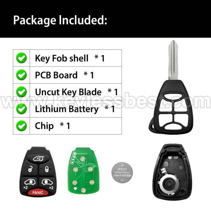 2004-2007 Chrysler Town & Country Caravan Grand Caravan / 6 Buttons Keyless Entry Remote / M3N5WY72XX / PN: 05183683AA / ID46 - Image 3