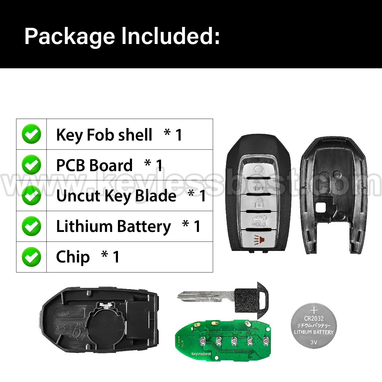 2020-2023 Infiniti QX50 QX55 / 5 Buttons Keyless Entry Remote / KR5TXN1 / PN:S180144707 / 4A - Image 6