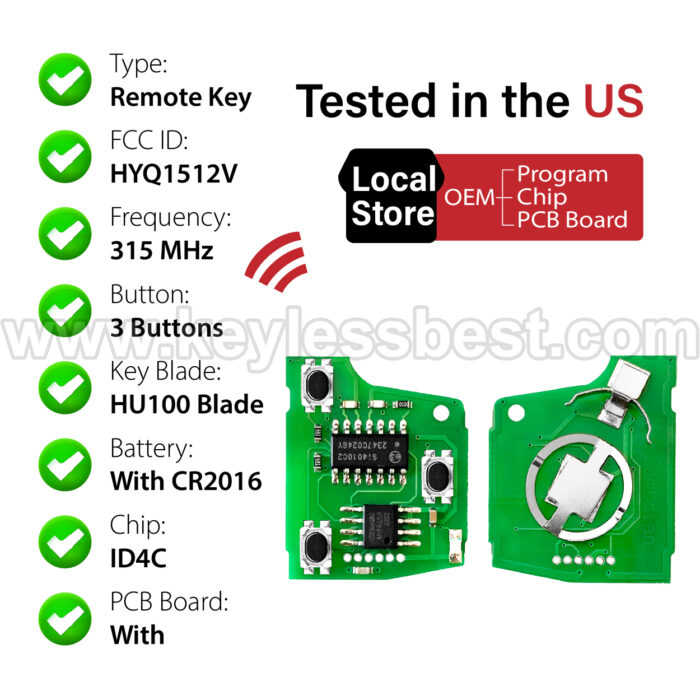 1998-2002 Toyota Land Cruiser / 3 Buttons Keyless Entry Remote / HYQ1512V / PN:89070-60090 / ID4C - Image 4
