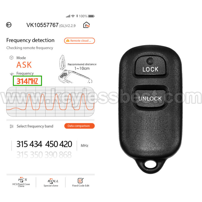 1998-2008 Toyota Pontiac Camry Solara Vibe Matrix Sienna Corolla / 3 Buttons Keyless Entry Remote / GQ43VT14T / PN: 89742-06010 - Image 5