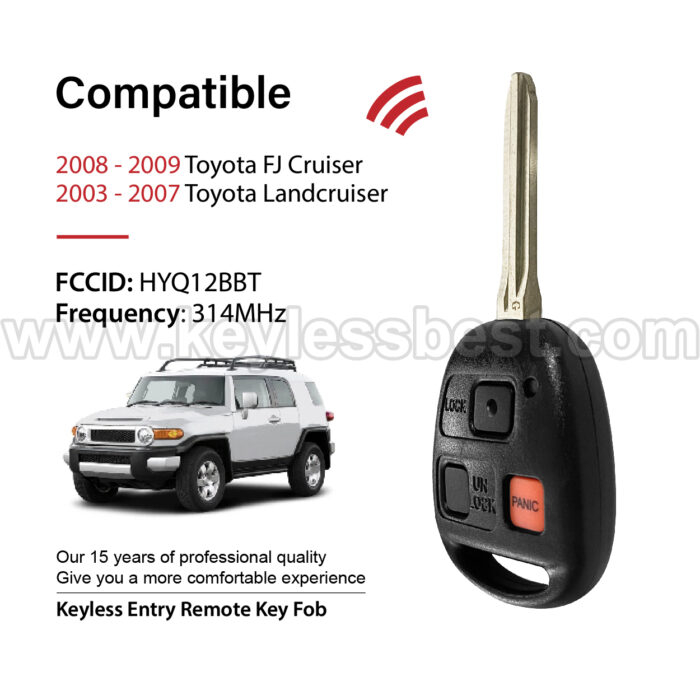 2003-2009 Toyota FJ Cruiser Landcruiser / 3 Buttons Keyless Entry Remote / HYQ12BBT / PN: 89070-60750 89070-35140 / 4D67 - Image 2
