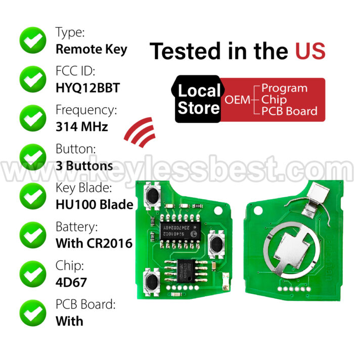 2003-2009 Toyota FJ Cruiser Landcruiser / 3 Buttons Keyless Entry Remote / HYQ12BBT / PN: 89070-60750 89070-35140 / 4D67 - Image 4
