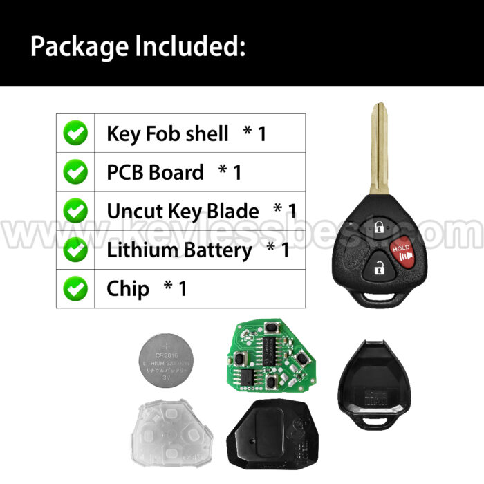 2008-2013 Pontiac Toyota Vibe Corolla Matrix Venza / 3 Buttons Keyless Entry Remote / GQ4-29T / PN: 89070-0T030 89070-02250 / 4D67 - Image 6