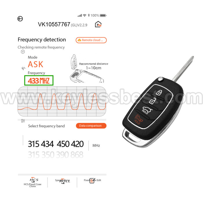 2015 - 2019 Hyundai Santa Fe / 4 Buttons Keyless Entry Remote / TQ8-RKE-4F31 / PN: 95430-2W110 - Image 5