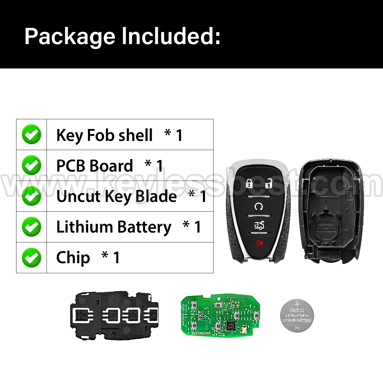 2016-2020 Chevrolet Cruze XL7 Sonic Volt Bolt Spark / 5 Buttons Keyless Entry Remote / HYQ4AA / PN: 13508768, 13585722, 13585723, 13529661, 13529664, 13508770 / 46 - Image 6