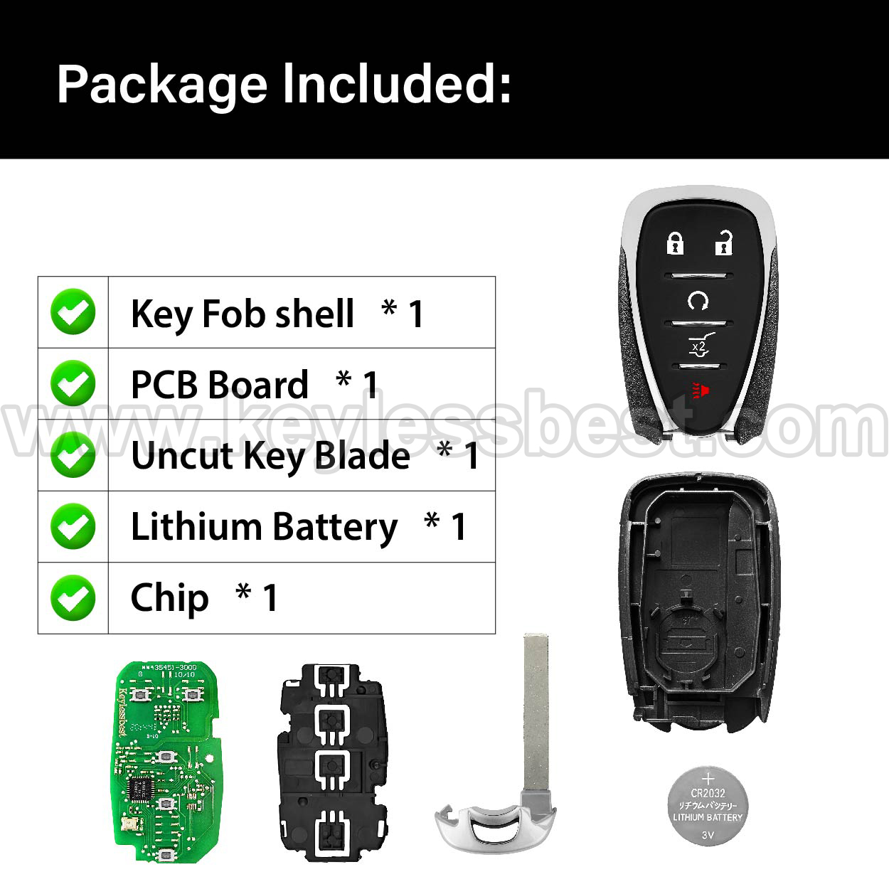 2018-2020 Chevrolet Blazer Equinox Traverse Trailblazer / 5 Buttons Keyless Entry Remote / HYQ4EA / PN: 13529636, 13519188, 13584514 / 46 - Image 6