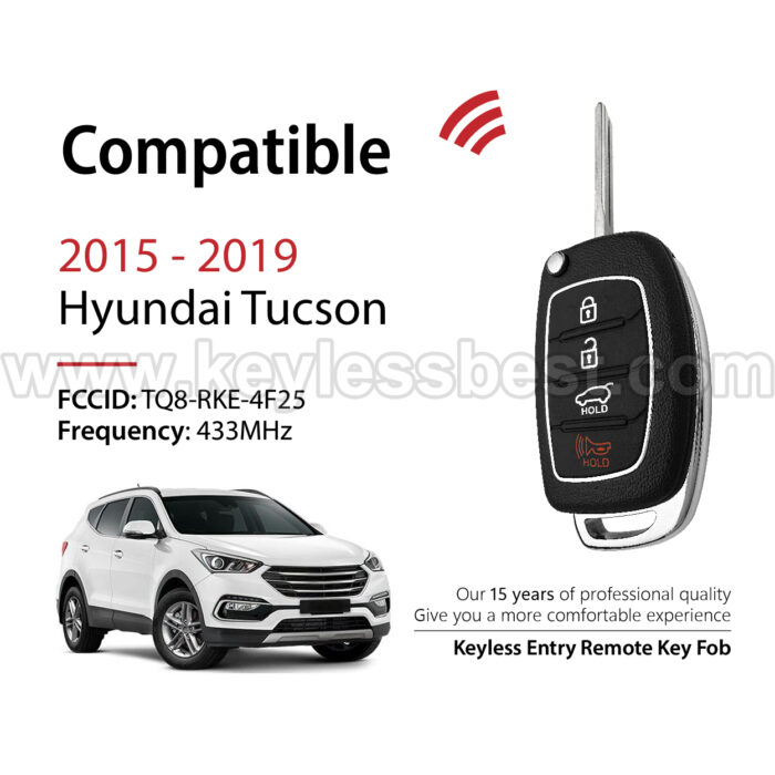 2015 - 2019 Hyundai Tucson / 4 Buttons Keyless Entry Remote / TQ8-RKE-4F25 / PN: 95430-D3010 - Image 2