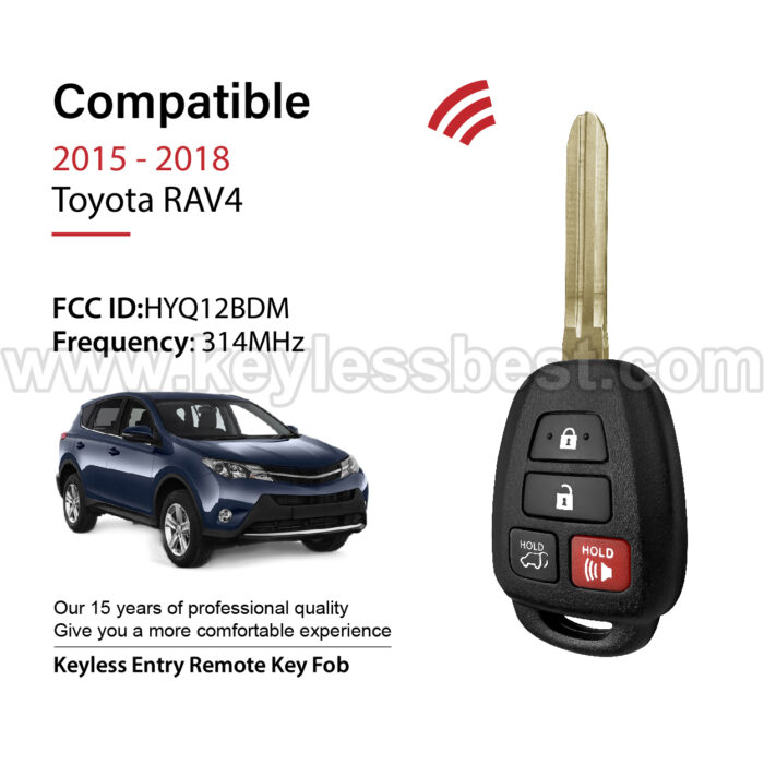 2015 - 2018 Toyota RAV4 / 4 Buttons Keyless Entry Remote / HYQ12BDM / PN: 89070-42830 / H - Image 2