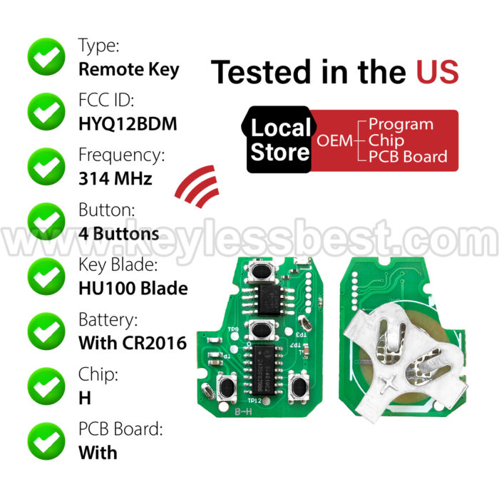 2015 - 2018 Toyota RAV4 / 4 Buttons Keyless Entry Remote / HYQ12BDM / PN: 89070-42830 / H - Image 4