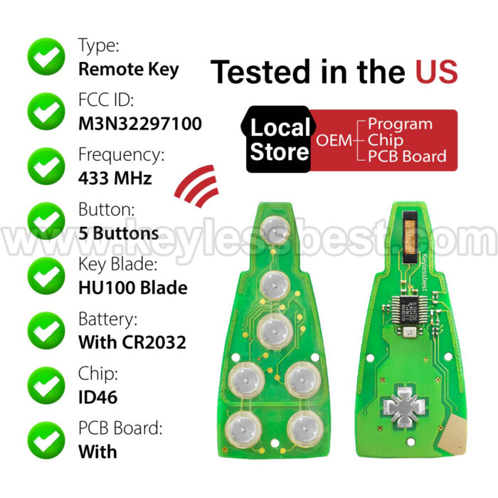 2012-2016 Dodge Dart / 5 Buttons Keyless Entry Remote / M3N32297100 / PN:56046773AA / 46 - Image 4