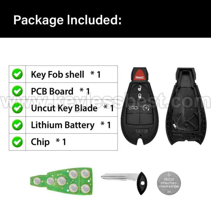 2012-2016 Dodge Dart / 5 Buttons Keyless Entry Remote / M3N32297100 / PN:56046773AA / 46 - Image 6