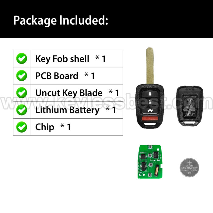 2013-2015 Honda Accord Sport Accord LX Civic / 4 Buttons Keyless Entry Remote / MLBHLIK6-1T / PN: 35118-T2A-A20 / 47 - Image 6