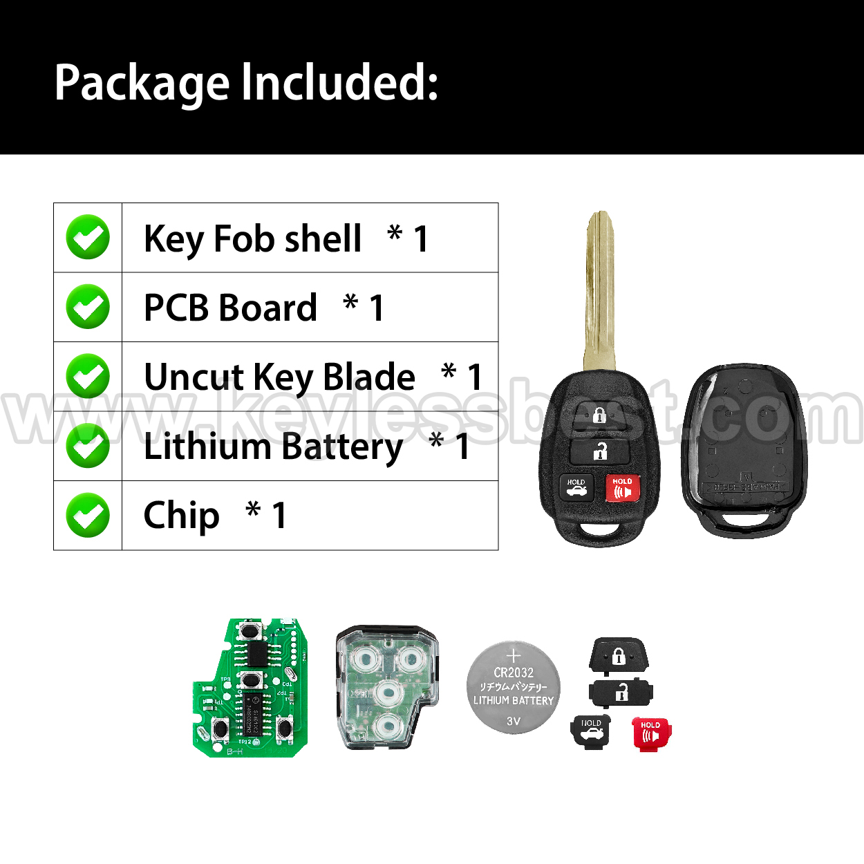 Chaveiro Toyota 2012-2014 HYQ12BDM 314MHz para Keylessbest