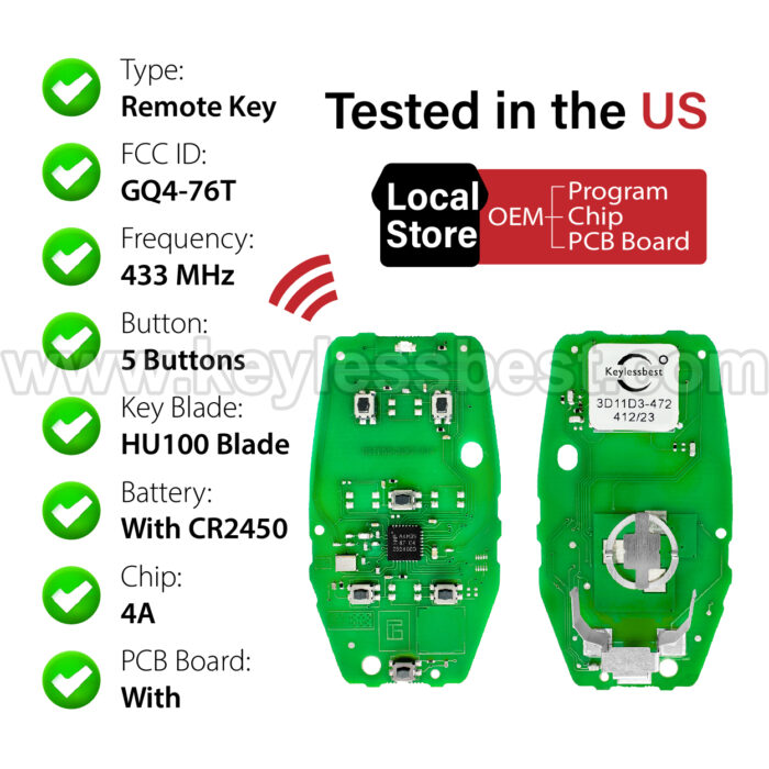 2019 - 2023 Dodge Ram Pickup 2500, 3500, 4500, 5500 / 5 Buttons Keyless Entry Remote / GQ4-76T / PN: 68374994AB, 68538050AA, 68475385AA / 4A - Image 4