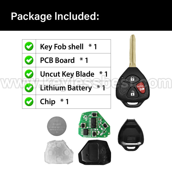 2006-2013 Toyota Scion RAV4 Yaris XB / 3 Buttons Keyless Entry Remote / HYQ12BBY / PN: 89070-42660, 89070-42670, 89070-12380 / 4D67 - Image 6